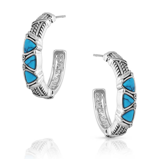 Montana Silversmith - Turquoise Trillion Hoop Earrings