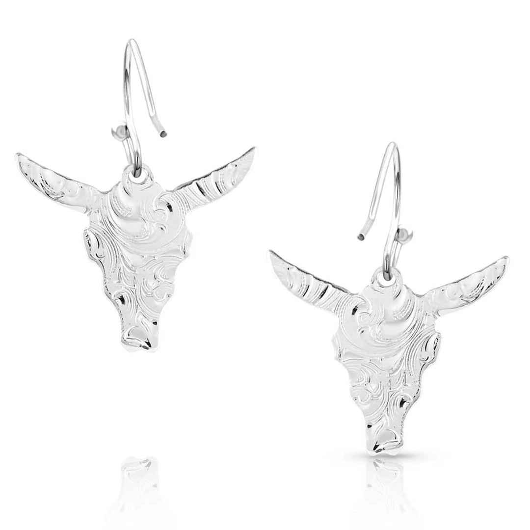 Montana Silversmith - Chiseled Steer Head Earrings