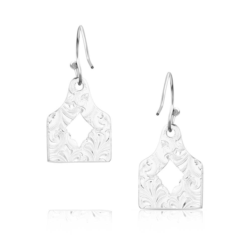 Montana Silversmith - Out West Cow Tag Earrings