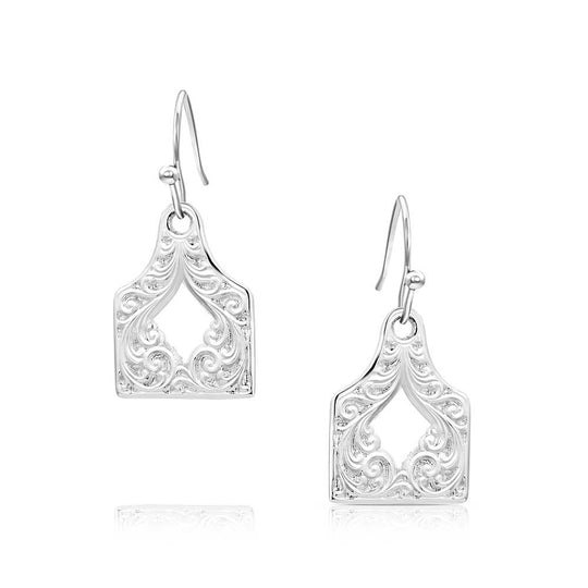 Montana Silversmith - Out West Cow Tag Earrings