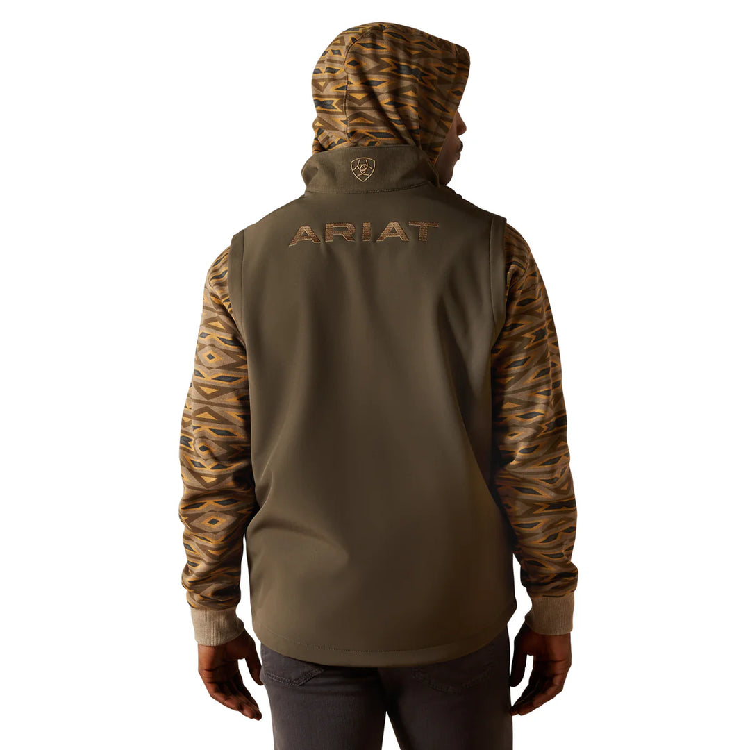 Ariat - Men's Logo Softshell Vest Dark Green/Dark Green Heather