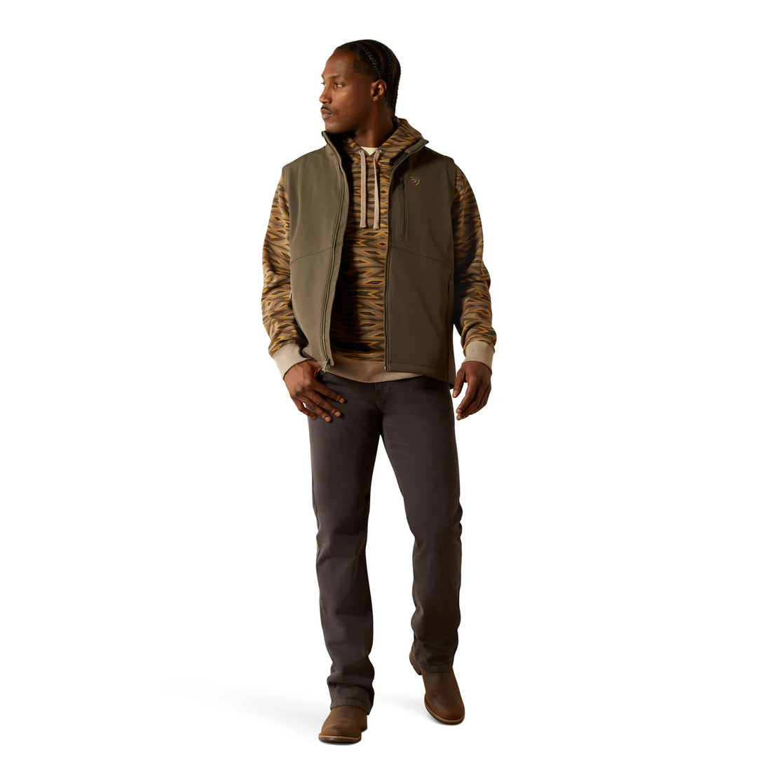 Ariat - Men's Logo Softshell Vest Dark Green/Dark Green Heather