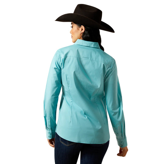 Ariat - Women's Wrinkle Resistant Kirby L/S Shirt Aqua Sea