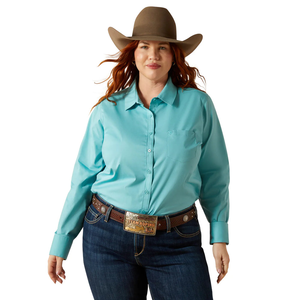 Ariat - Women's Wrinkle Resistant Kirby L/S Shirt Aqua Sea