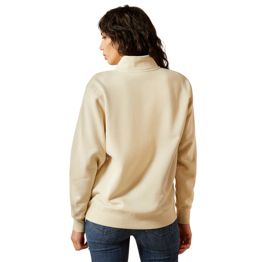 Ariat - Women's Denim & Suplpy 1/2 Zip Sweatshirt Oyster Gray