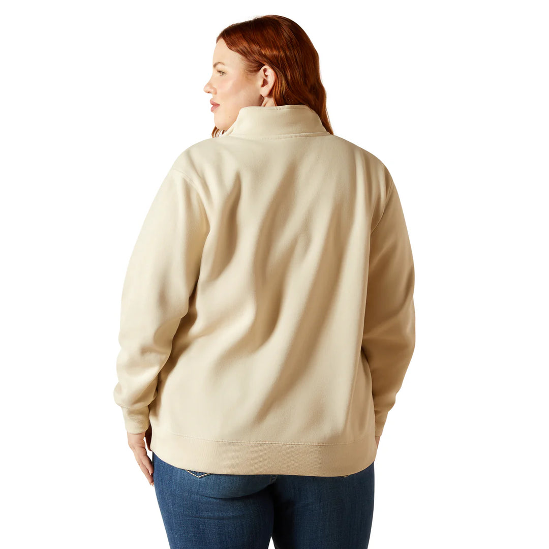 Ariat - Women's Denim & Suplpy 1/2 Zip Sweatshirt Oyster Gray