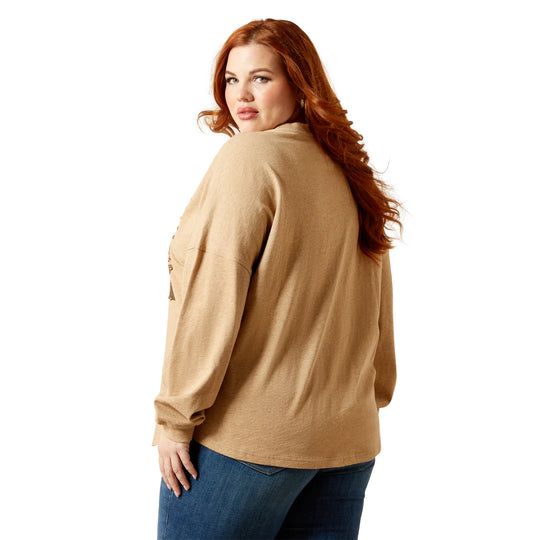Ariat - Women's Dark Heather Oatmeal Canvas Oversized T-Shirt