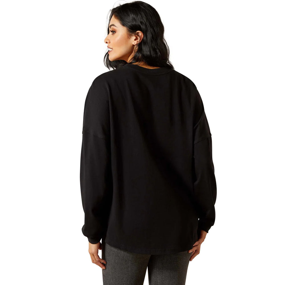 Ariat - Women's Black Canvas Oversized Long Sleeve Tee