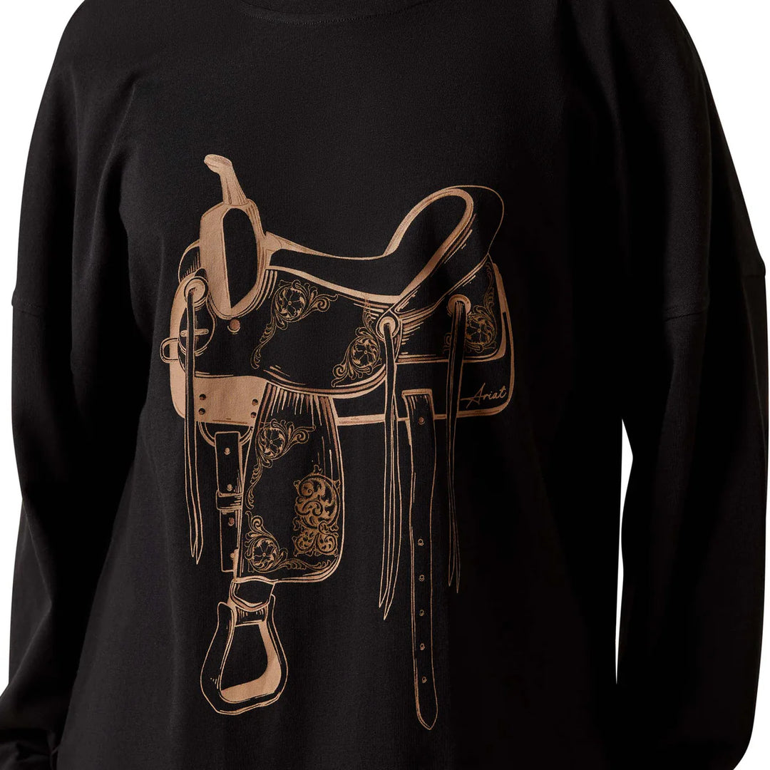 Ariat - Women's Black Canvas Oversized Long Sleeve Tee