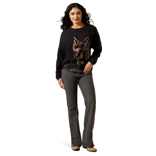 Ariat - Women's Black Canvas Oversized Long Sleeve Tee
