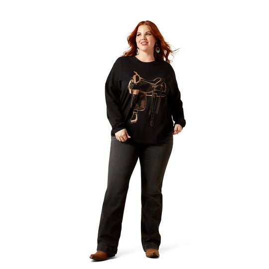 Ariat - Women's Black Canvas Oversized Long Sleeve Tee