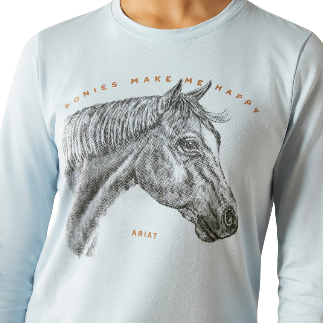 Ariat - Girls Happy LS T-Shirt Skywalk