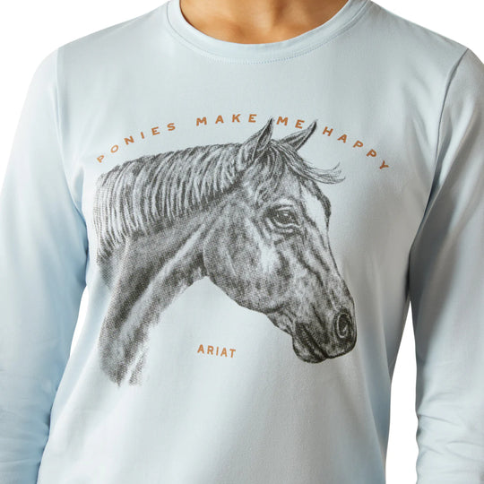 Ariat - Girls Happy LS T-Shirt Skywalk