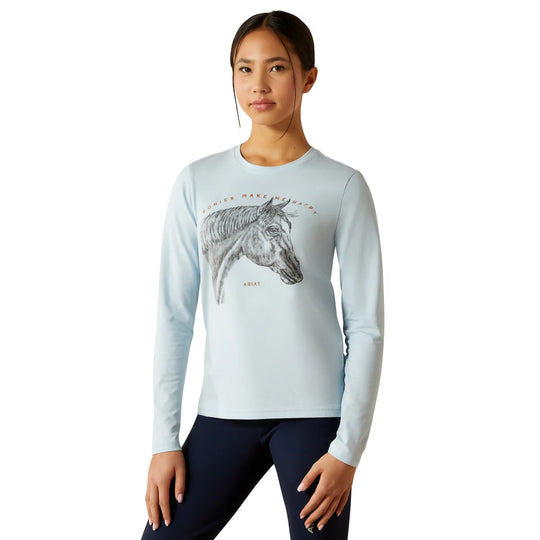 Ariat - Girls Happy LS T-Shirt Skywalk