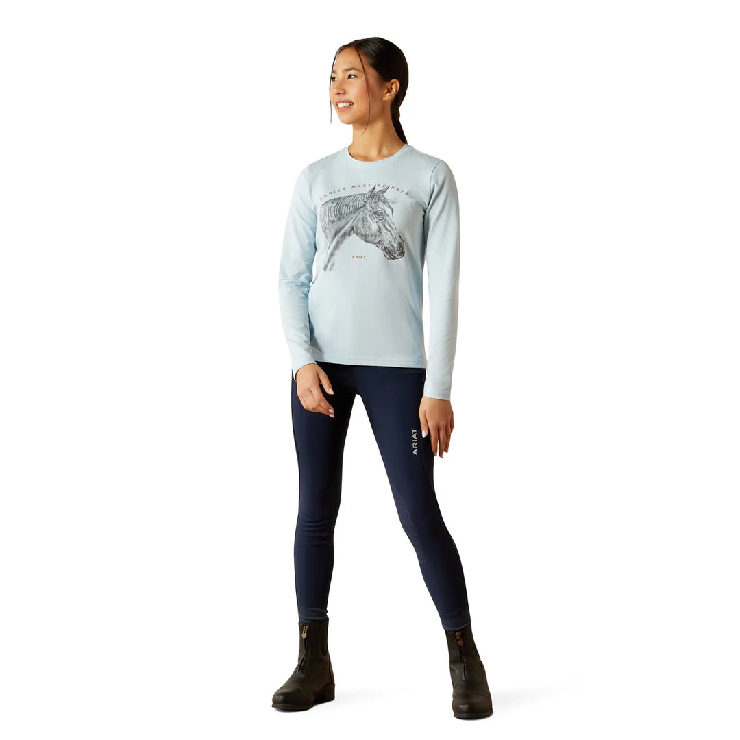 Ariat - Girls Happy LS T-Shirt Skywalk