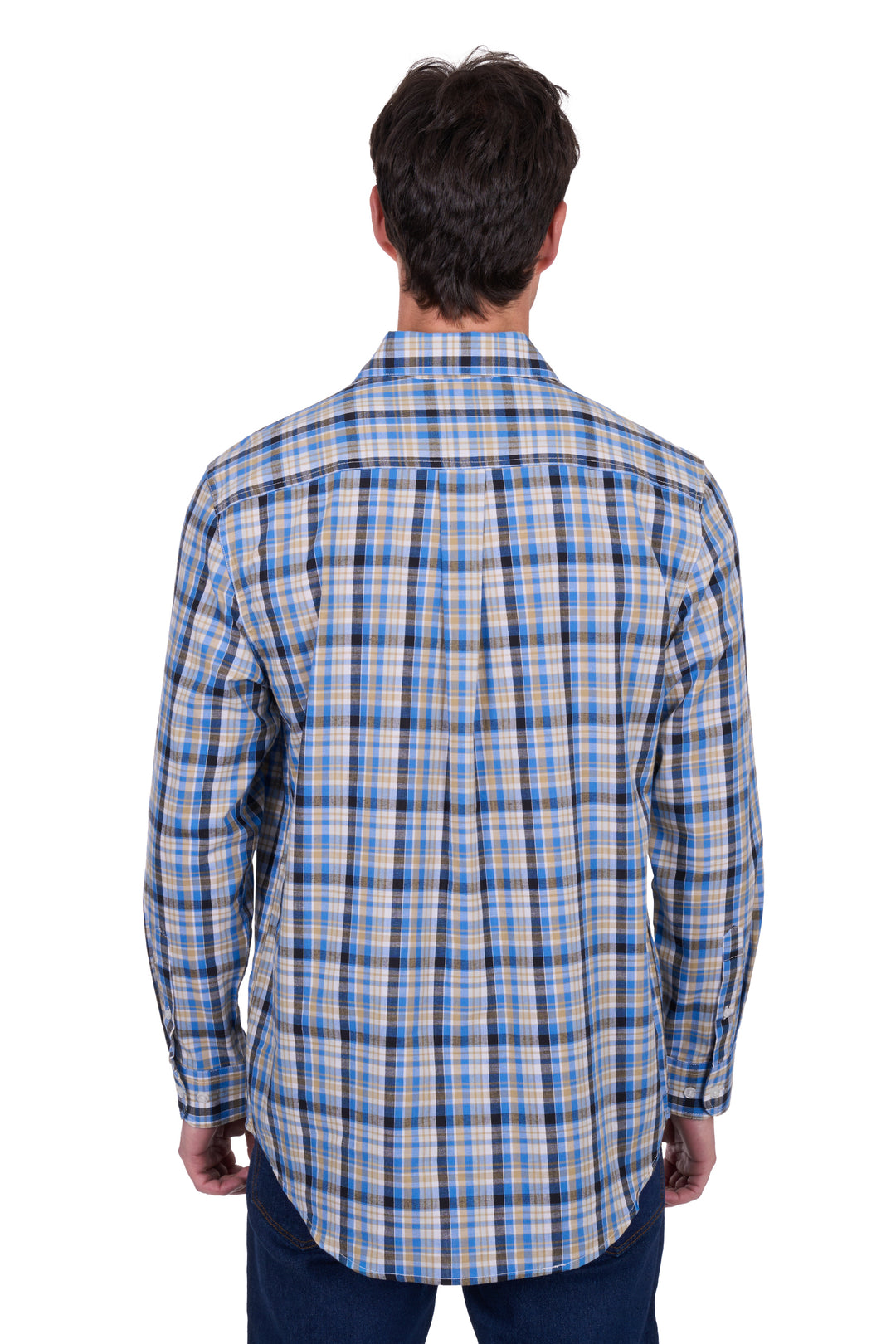 Hardslog - Mens Gibson Blue/Tan Check Shirt
