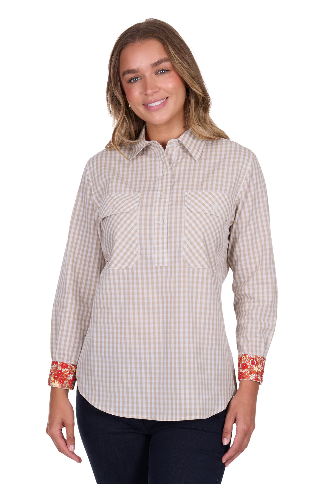 Hardslog - Womens Sarah Natural Check Shirt