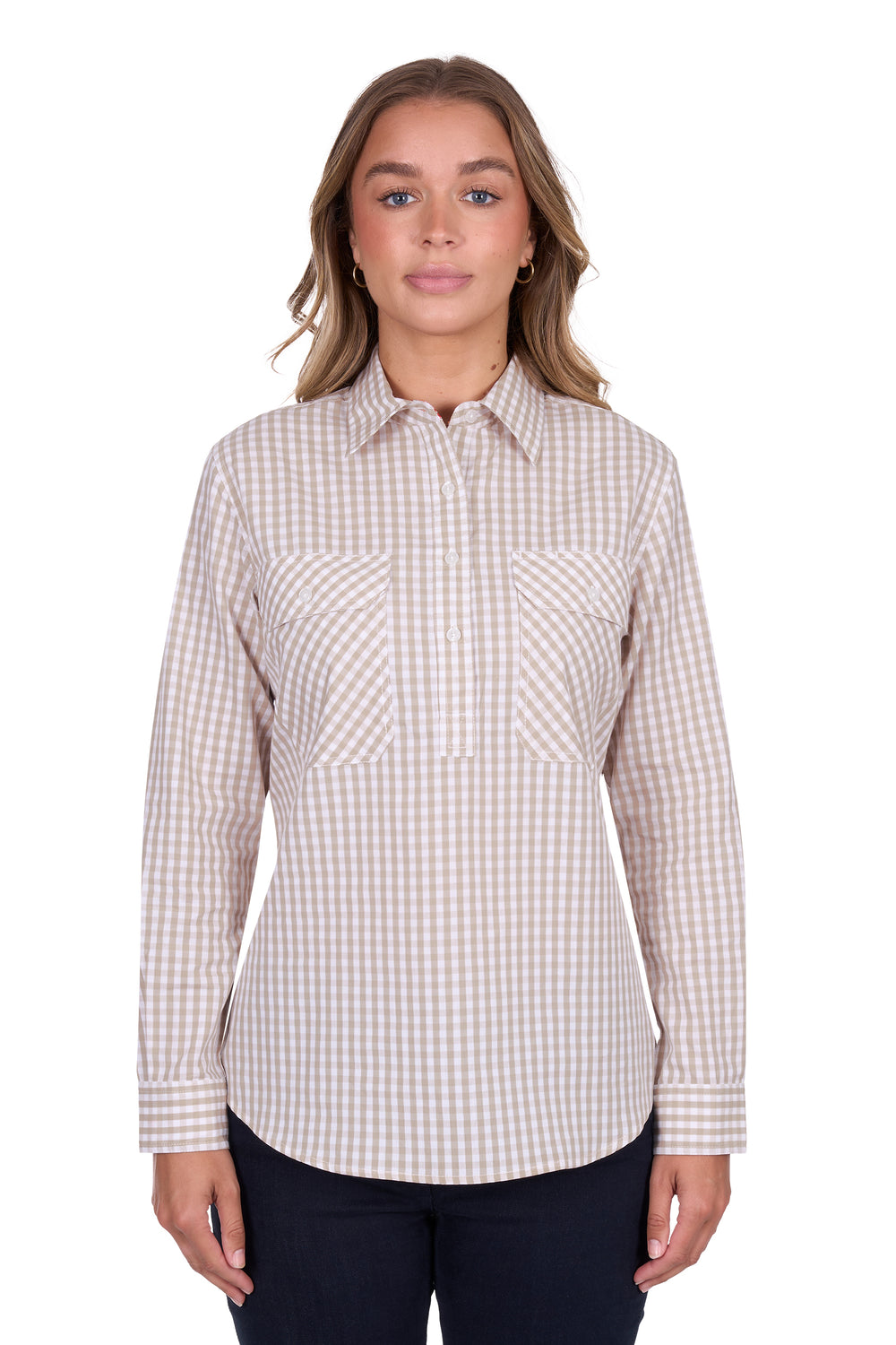 Hardslog - Womens Sarah Natural Check Shirt