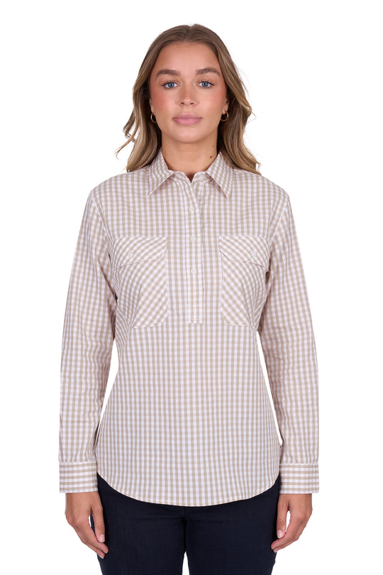 Hardslog - Womens Sarah Natural Check Shirt