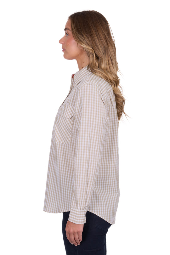 Hardslog - Womens Sarah Natural Check Shirt