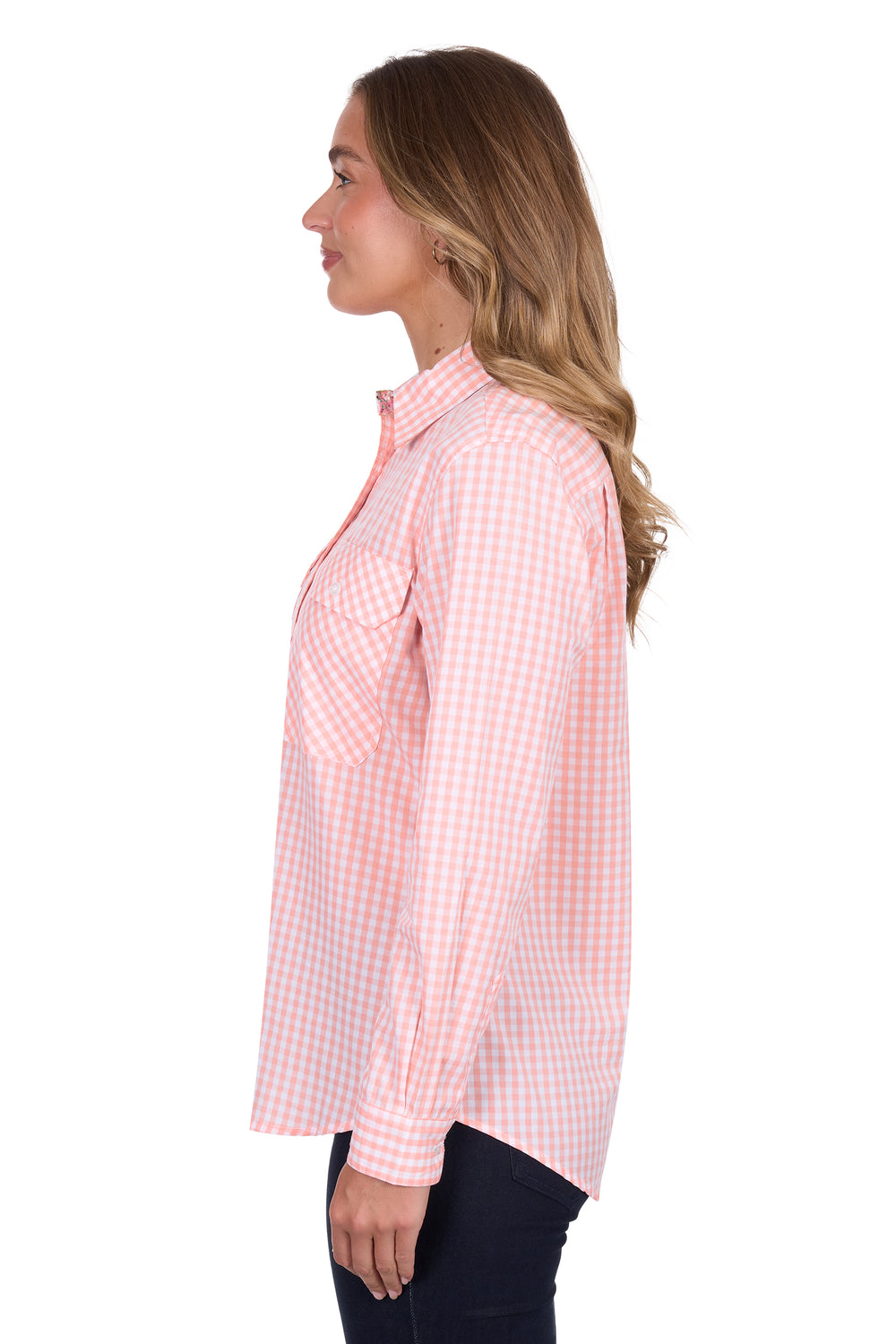 Hardslog - Womens Jen Coral Check Shirt
