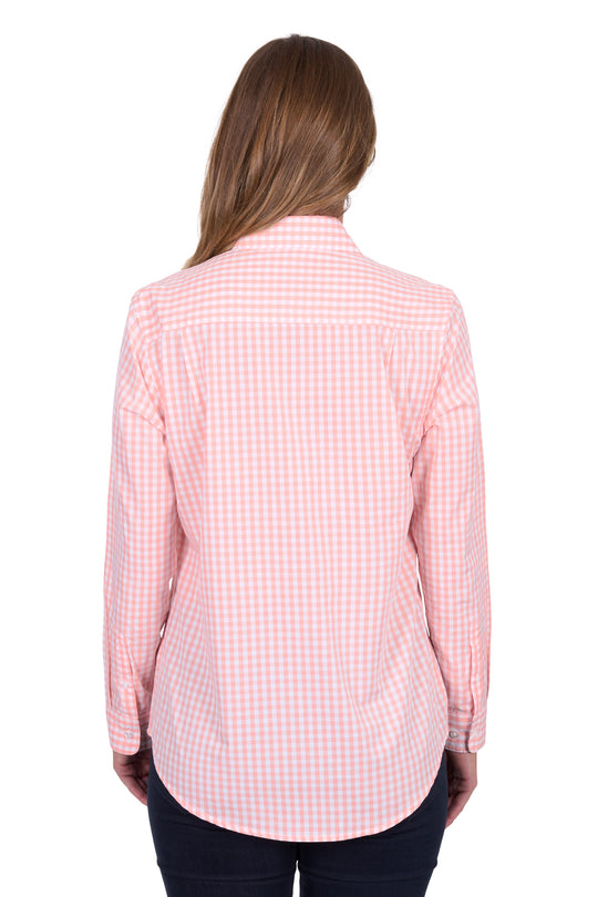 Hardslog - Womens Jen Coral Check Shirt