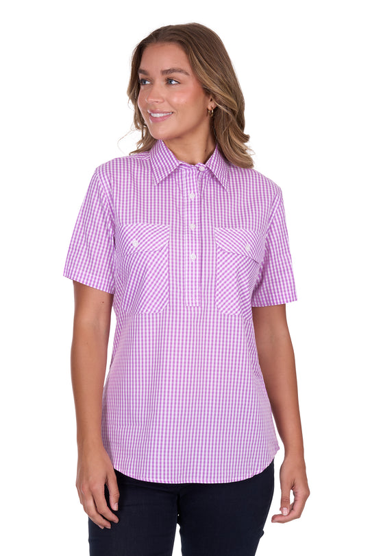 Hardslog - Womens Pink Grace Short Sleeve Shirt