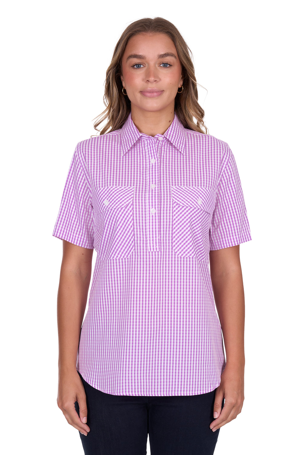 Hardslog - Womens Pink Grace Short Sleeve Shirt