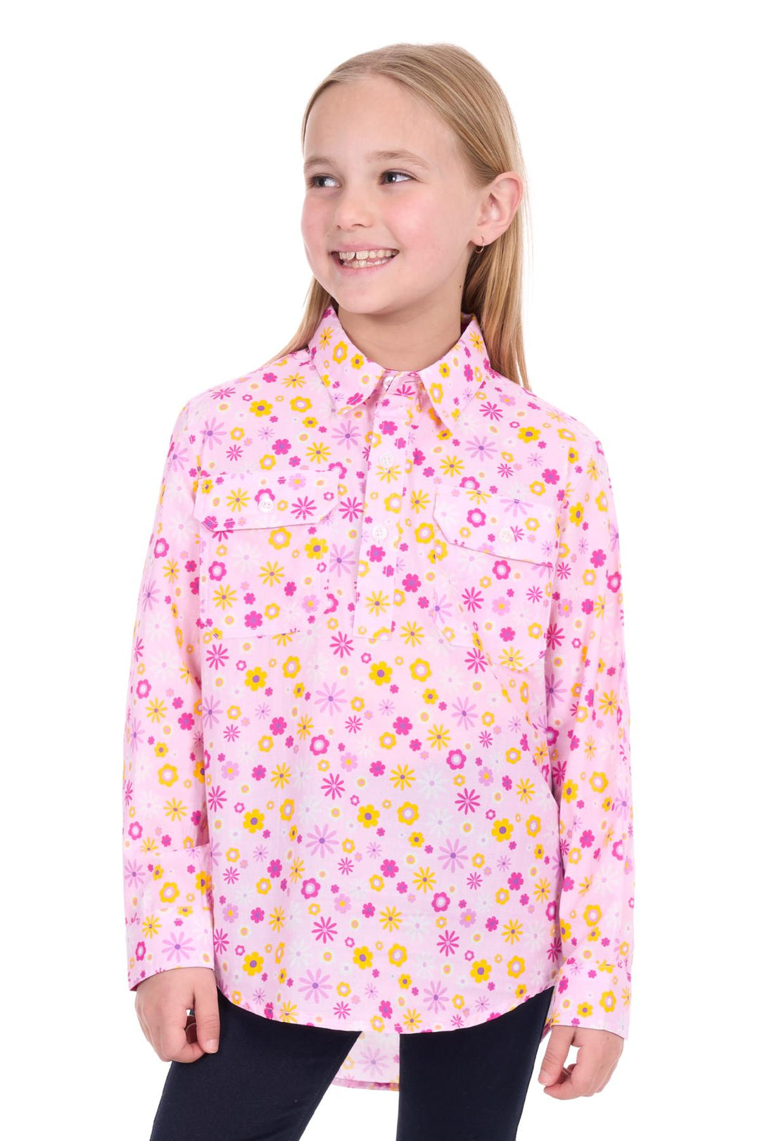 Hard Slog - Kid's Daisy 1/2 PLKT LS Shirt