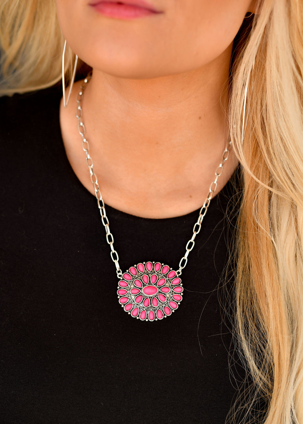 West & Co - Pink Cluster Pendant Necklace