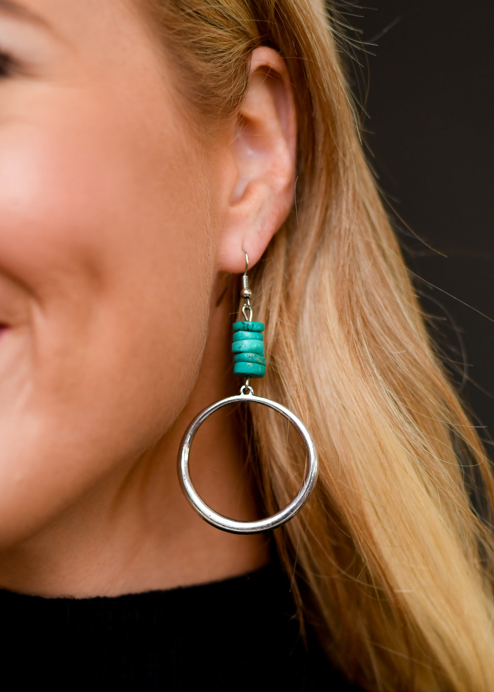 West & Co - Turquoise Stack Hoop Earrings