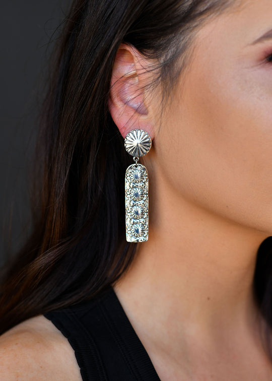 West & Co -Silver Burst Elongated Earring