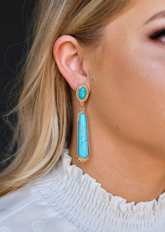 West & Co - Turquoise & Gold Channy Earrings