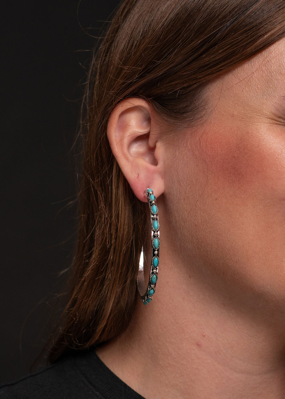 West & Co - Turquoise Penny Hoop Earrings