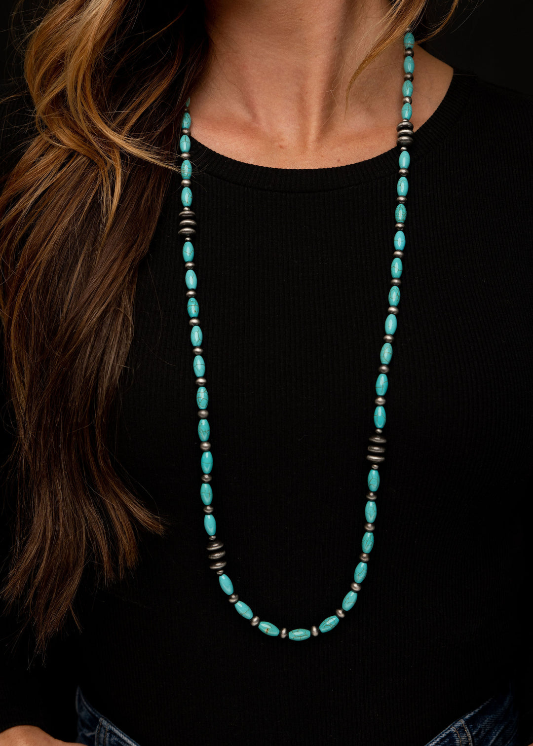 West & Co - Turquoise Aztec Bead Necklace