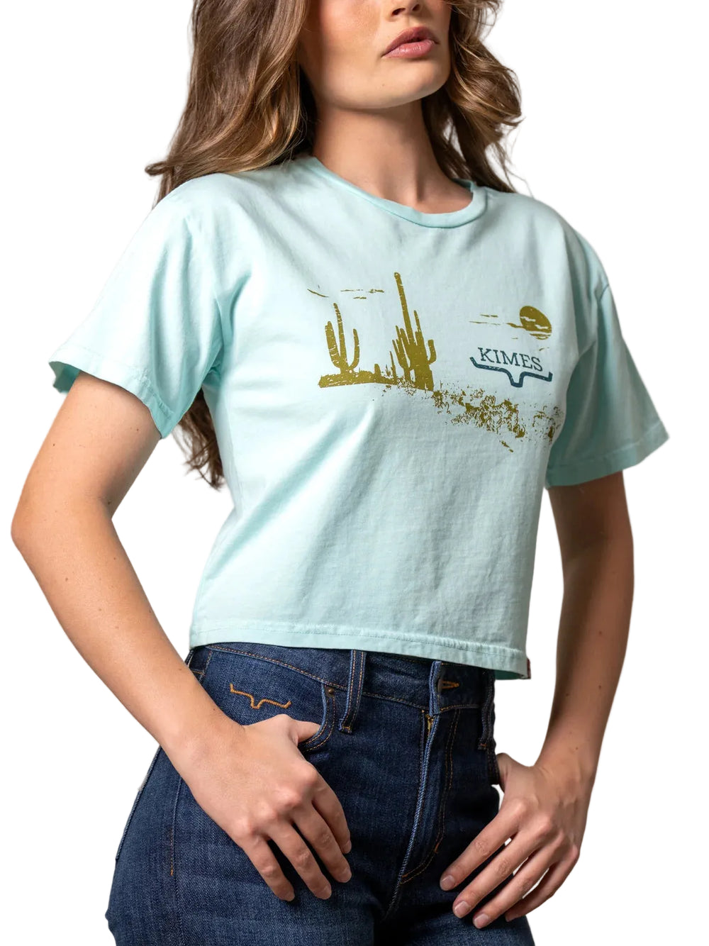 Kimes Ranch - Womens Horizon West Mint Cropped Tee