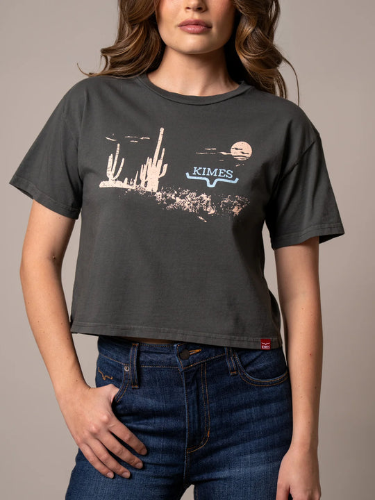Kimes Ranch - Womens Horizon West Pepper Cropped Tee
