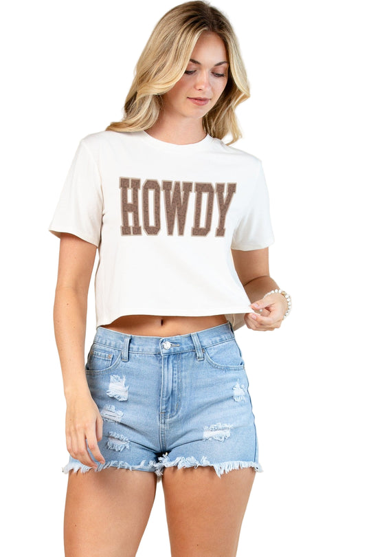 Buffalo Belle - Womens Graphic Howdy Crop Tee