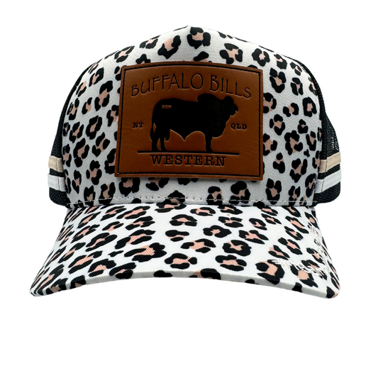 BBWS - Cheetah Brahman Leather Patch Trucker Cap