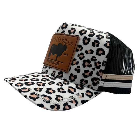 BBWS - Cheetah Brahman Leather Patch Trucker Cap