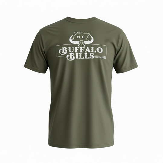 BBWS - Mens Army Green NT Logo Tee