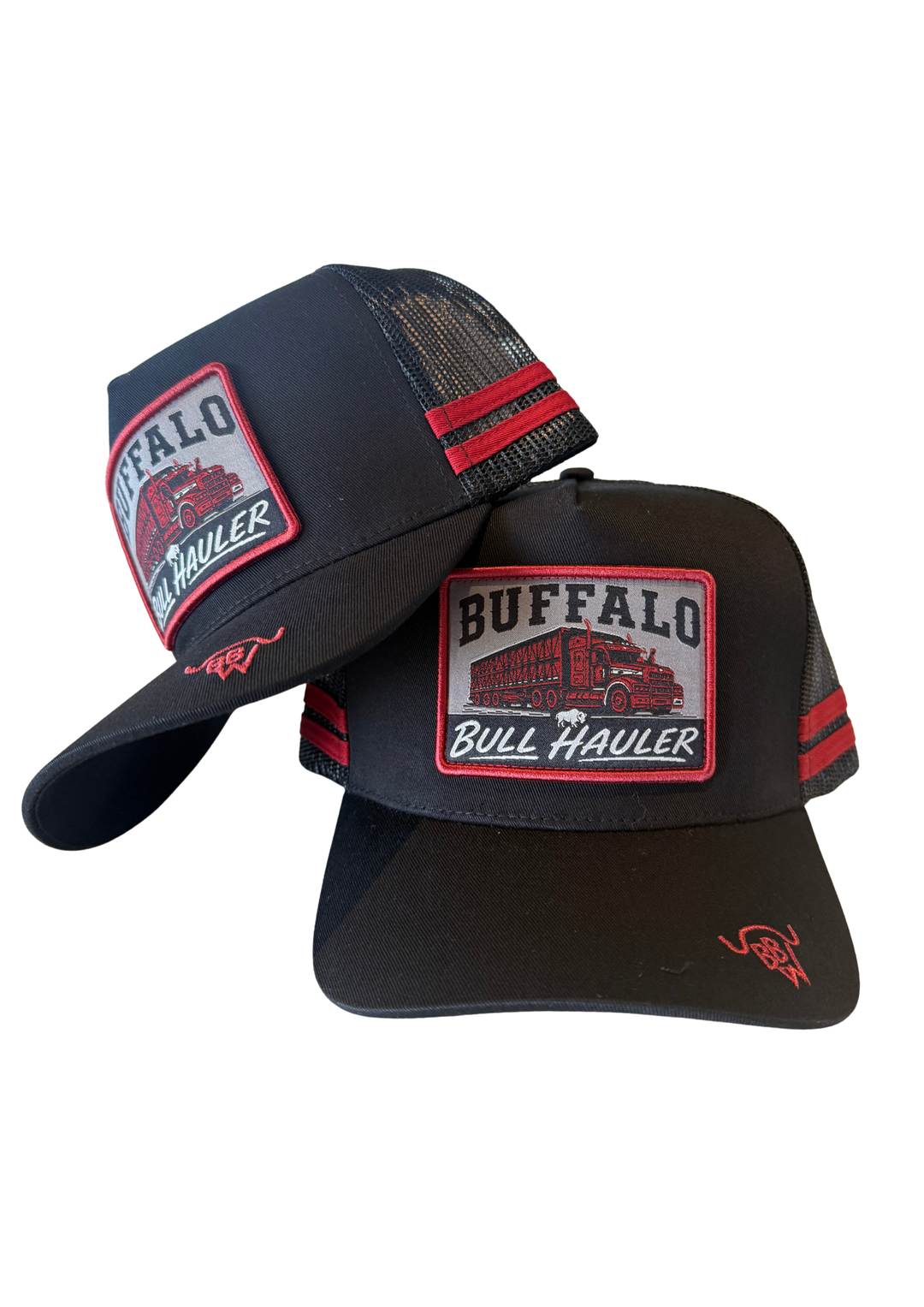 BBWS - Black/Maroon Bull Hauler 2.0 Patch Cap