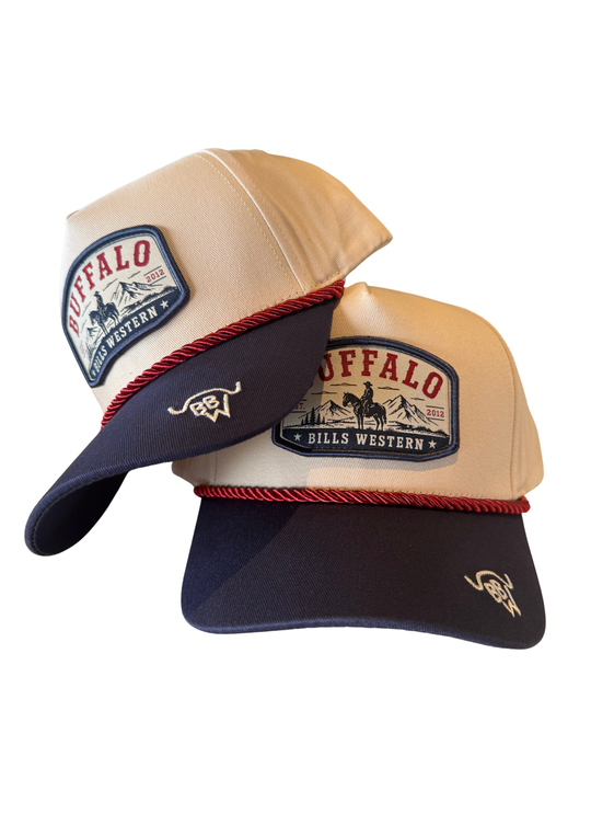 BBWS - Navy Patch Horseman Full Fabric Cap