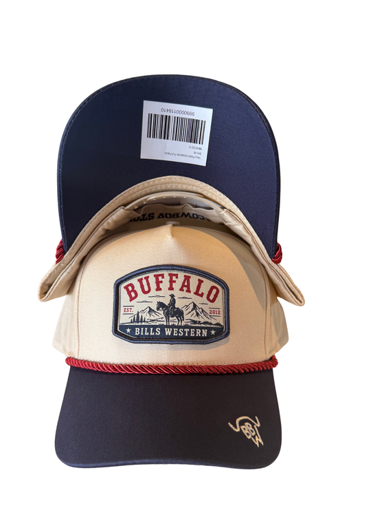 BBWS - Navy Patch Horseman Full Fabric Cap