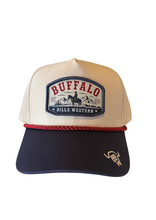 BBWS - Navy Patch Horseman Full Fabric Cap