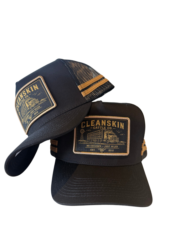 BBWS - Cleanskin Cattle Co Black/Gold Trucker Cap