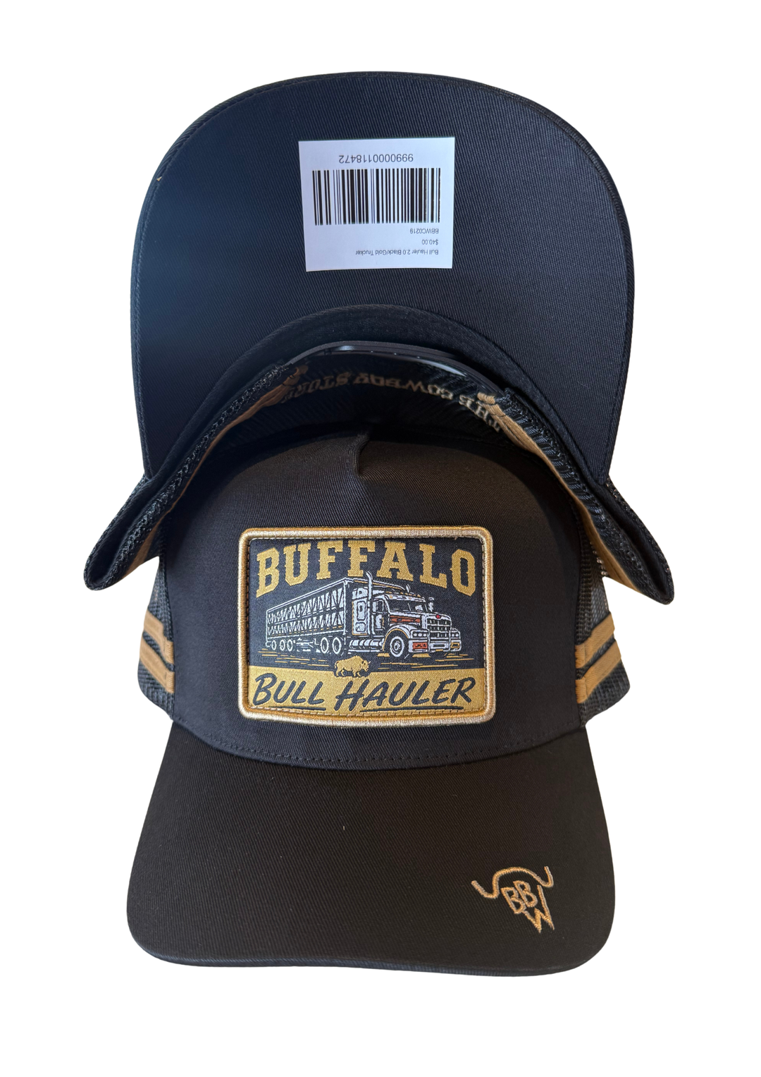 BBWS - Black/Gold Bull Hauler 2.0 Patch Cap