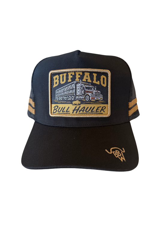 BBWS - Black/Gold Bull Hauler 2.0 Patch Cap