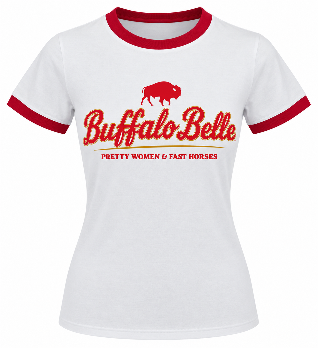 Buffalo Belle - Womens Red Ringer Tee