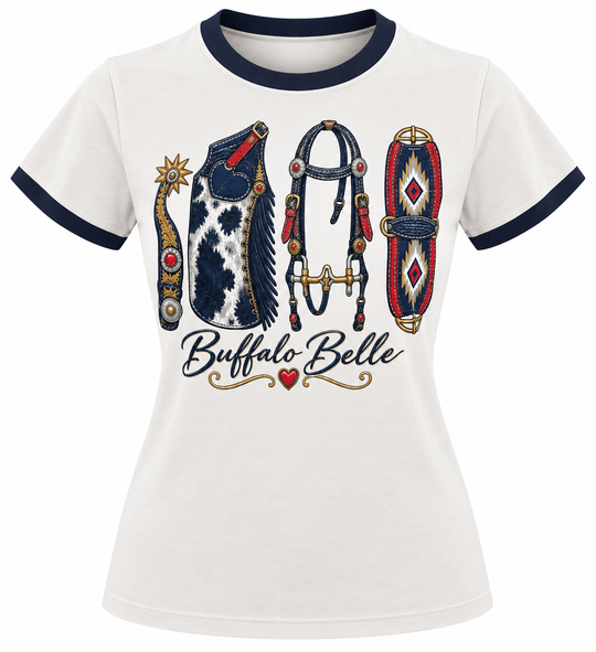 Buffalo Belle - Womens Navy Tackroom Tee